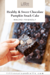 Pinterest pin for chocolate pumpkin snack cake.