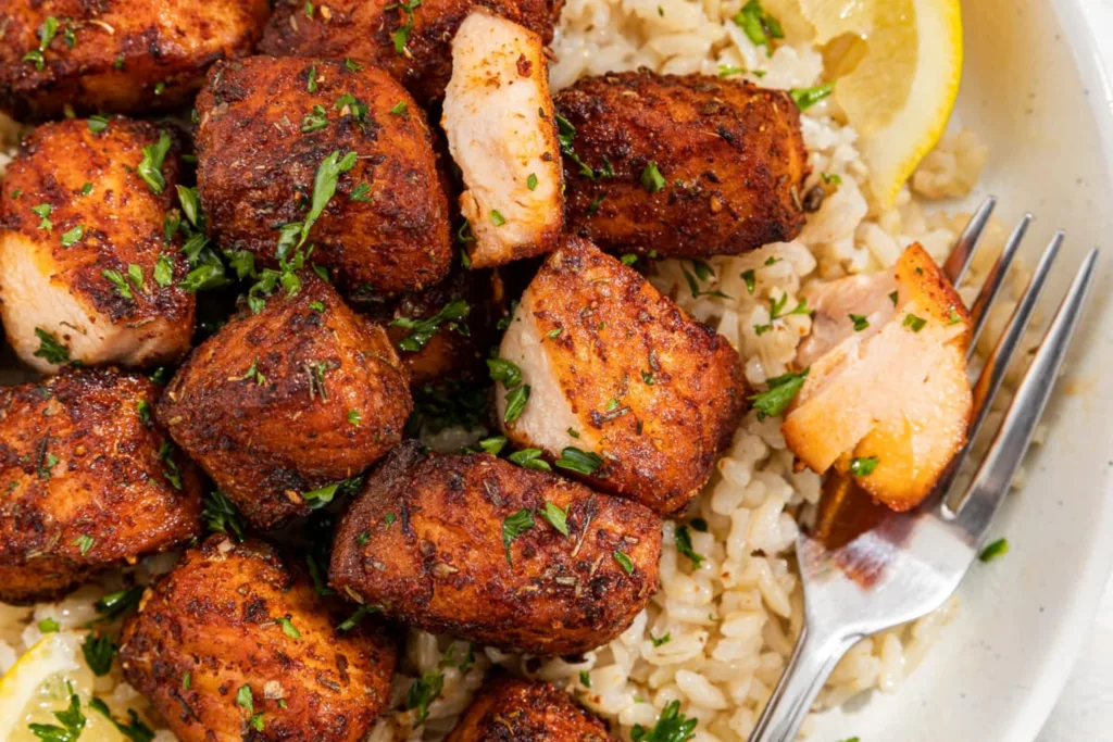 Blackened Air Fryer Salmon Bites