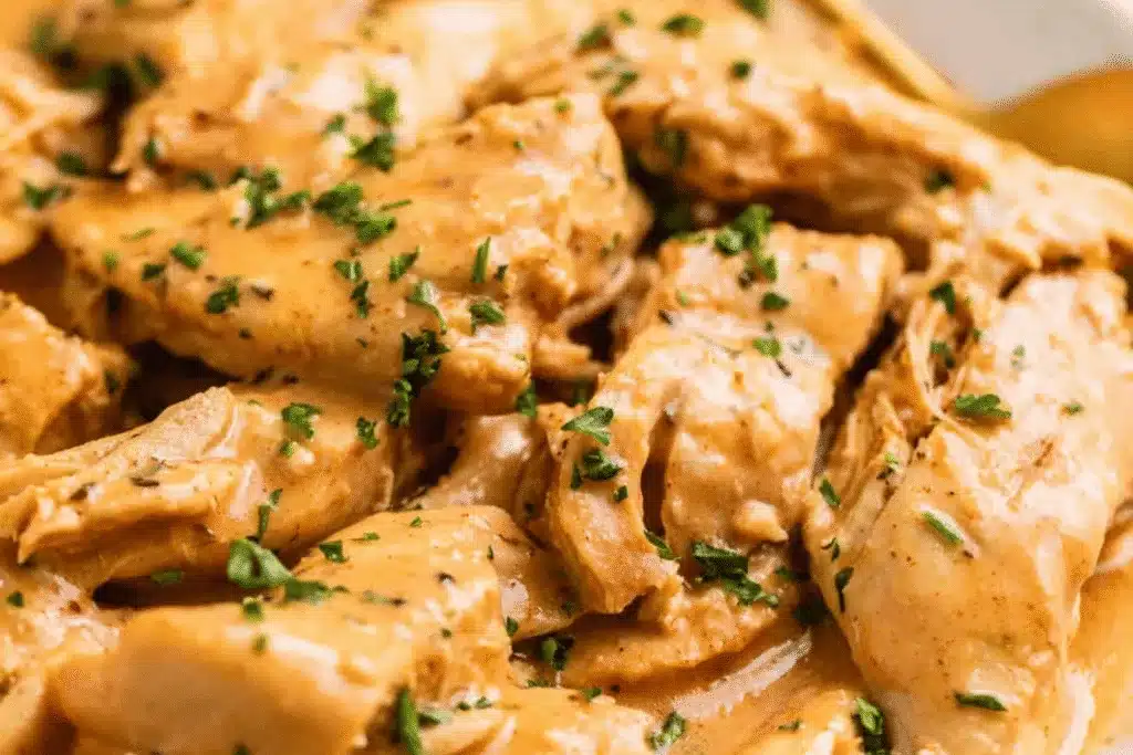 High Protein Slow Cooker Honey Mustard Chicken