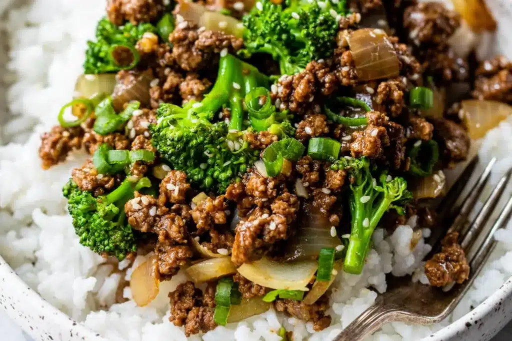 Ground Beef and Broccoli Stir Fry