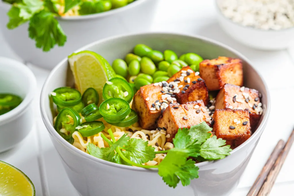 Crispy Tofu and Edamame Stir-Fry